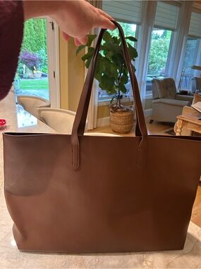 Chocolate Brown Vegan Leather Tote Bag | Gry Mattr